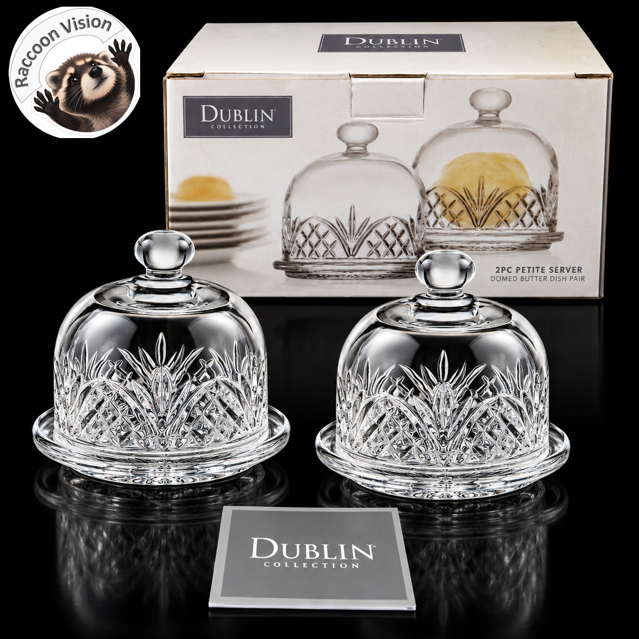 GODINGER DUBLIN MINI CRYSTAL BUTTER PARFAIT SERVER DOME 4" CONDIMENT 2 PCS NIB GODINGER DUBLIN MINI CRYSTAL BUTTER PARFAIT SERVER DOME 4" CONDIMENT 2 PCS NIB