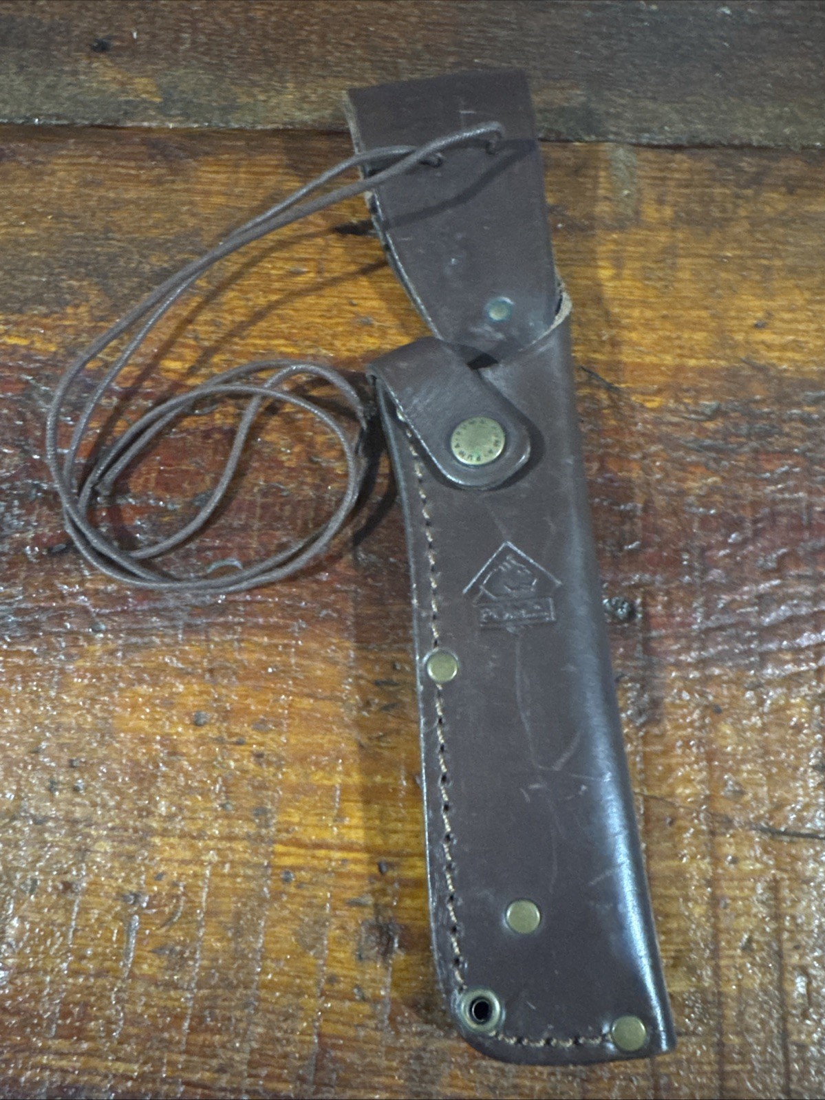 Vintage Puma Leather Knife Sheath. Brown Leather Sheath. Made In Germany