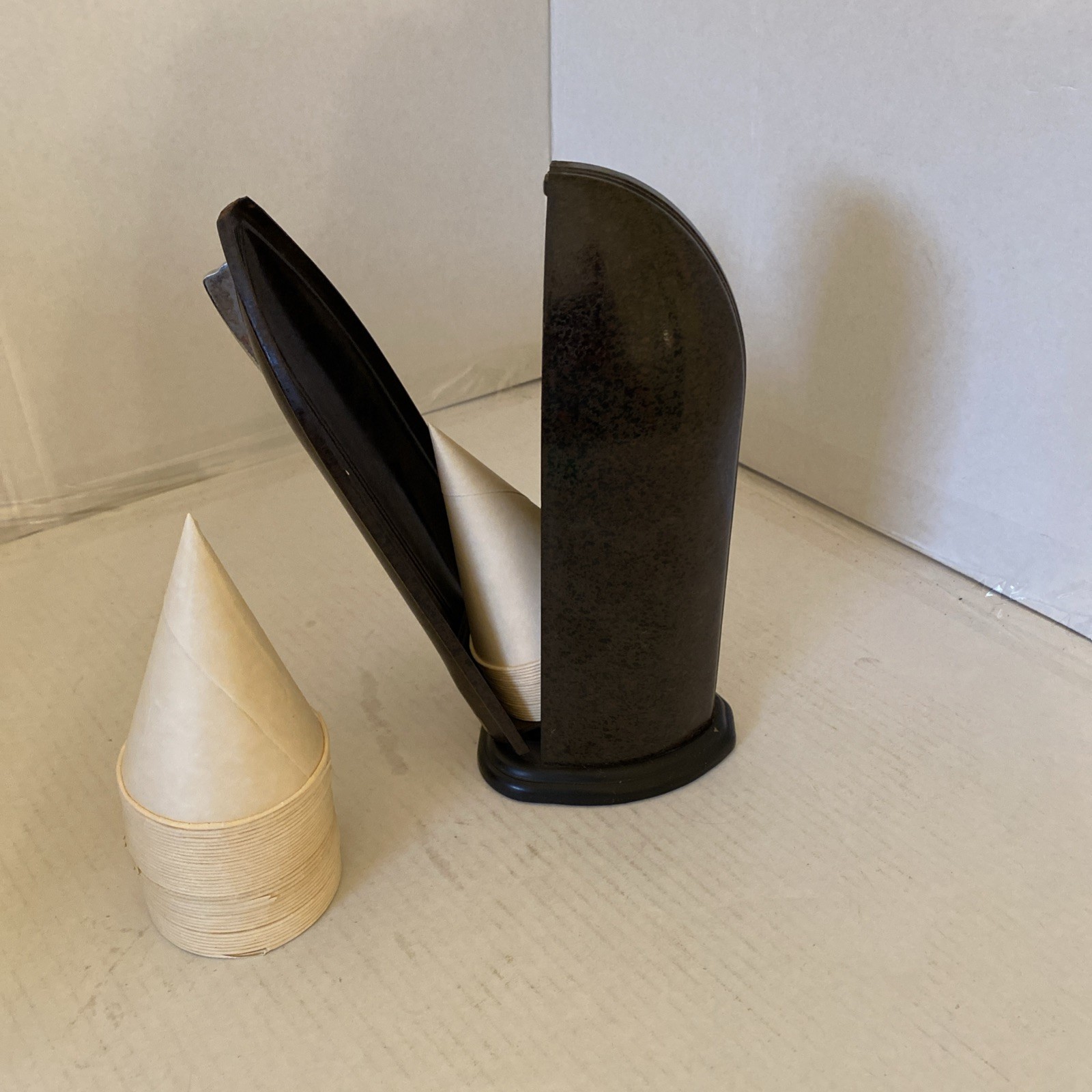 Vintage 1950’s Lily Tulip Paper Cone Cup Cabinet Maryland Office Supply Rare Vintage 1950’s Lily Tulip Paper Cone Cup Cabinet Maryland Office Supply Rare