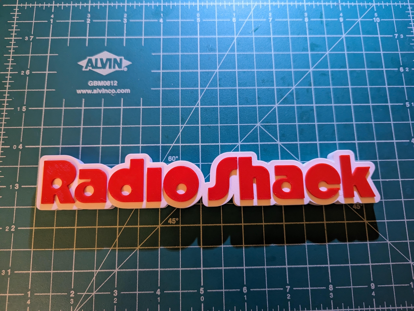 Radio Shack classic 1974 logo sign display 3D printed shelf wall art Radio Shack classic 1974 logo sign display 3D printed shelf wall art