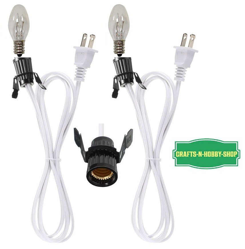 Lot of 2 ~ Clip in Lamp White Cord for Christmas Salt Lamp, Pumpkin E12 bulb Lot of 2 ~ Clip in Lamp White Cord for Christmas Salt Lamp, Pumpkin E12 bulb