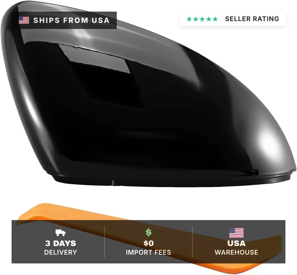Right Passenger Side Mirror Cover Fit for Volkswagen Jetta 2019-2024 Right Passenger Side Mirror Cover Fit for Volkswagen Jetta 2019-2024
