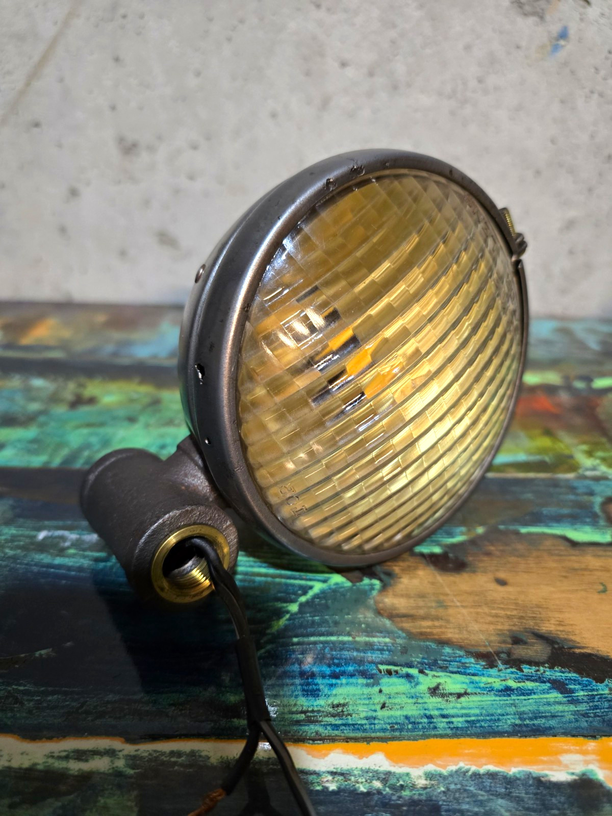 Steampunk Antique Dome Lamp Light * Vintage Ribbed Glass* ~Guide Tractor Lens~ Steampunk Antique Dome Lamp Light * Vintage Ribbed Glass* ~Guide Tractor Lens~