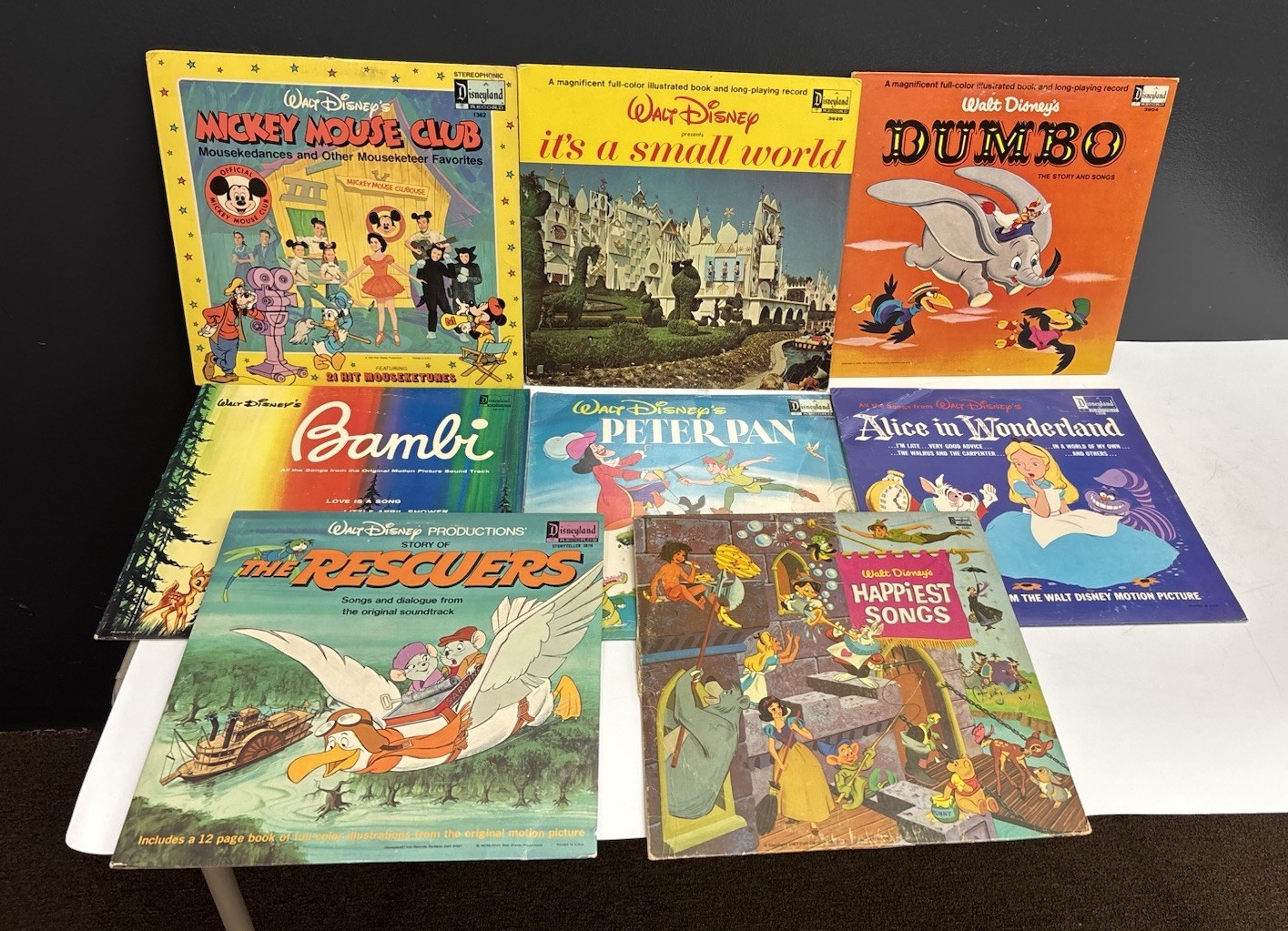 Vintage Walt Disney Disneyland Vinyl LP Record Lot of 8 Bambi Dumbo Peter P Vintage Walt Disney Disneyland Vinyl LP Record Lot of 8 Bambi Dumbo Peter P