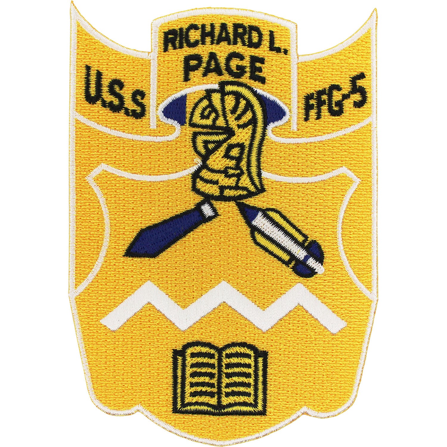 USS Richard L. Page FFG-5 Ship Patch ( 4 1/4" Wide x 5" High ) (Sew-On) P5688 USS Richard L. Page FFG-5 Ship Patch ( 4 1/4" Wide x 5" High ) (Sew-On) P5688