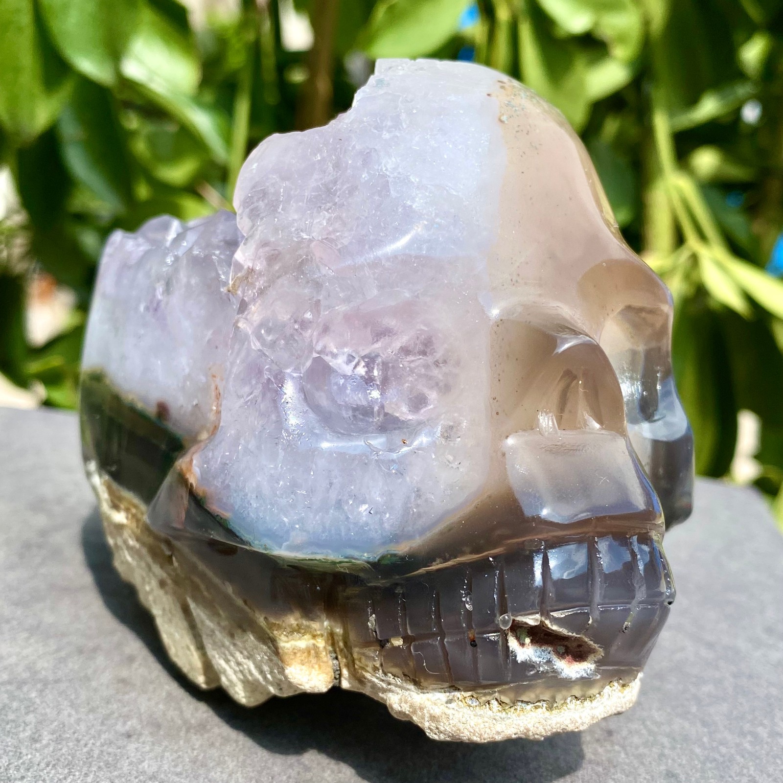 1.72LB Natural agate amethyst skull quartz hand carved crystal skull healing 1.72LB Natural agate amethyst skull quartz hand carved crystal skull healing