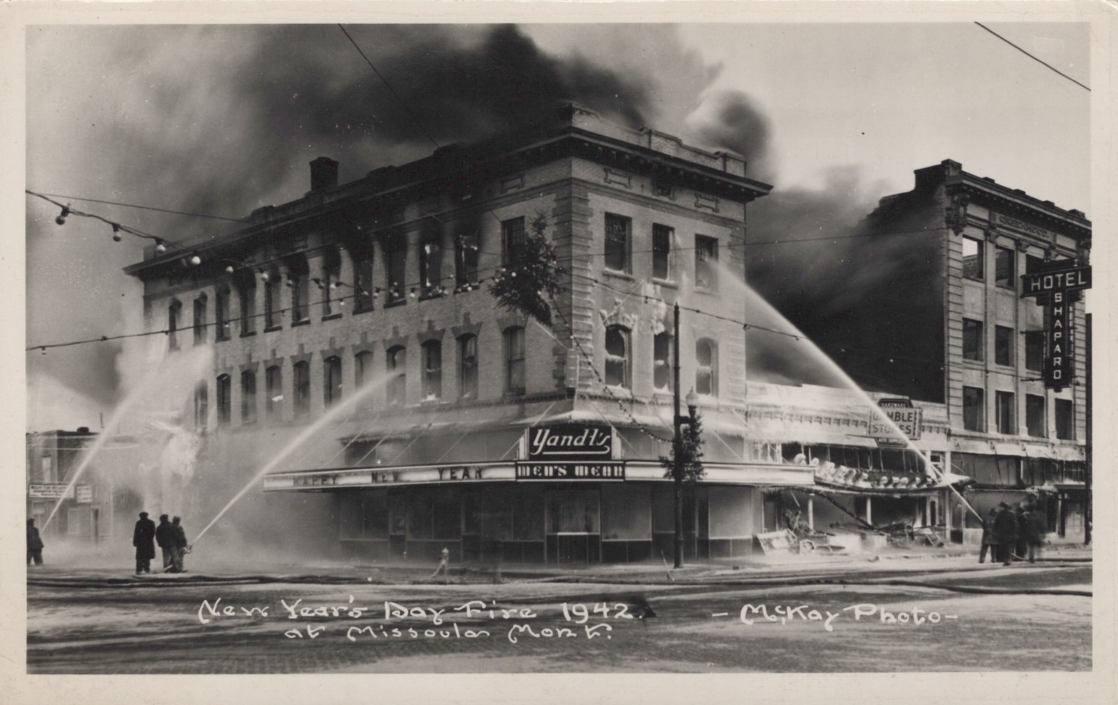 New Year's Day Fire 1942 Missoula Montana RPPC Real Photo McKay Disaster New Year's Day Fire 1942 Missoula Montana RPPC Real Photo McKay Disaster