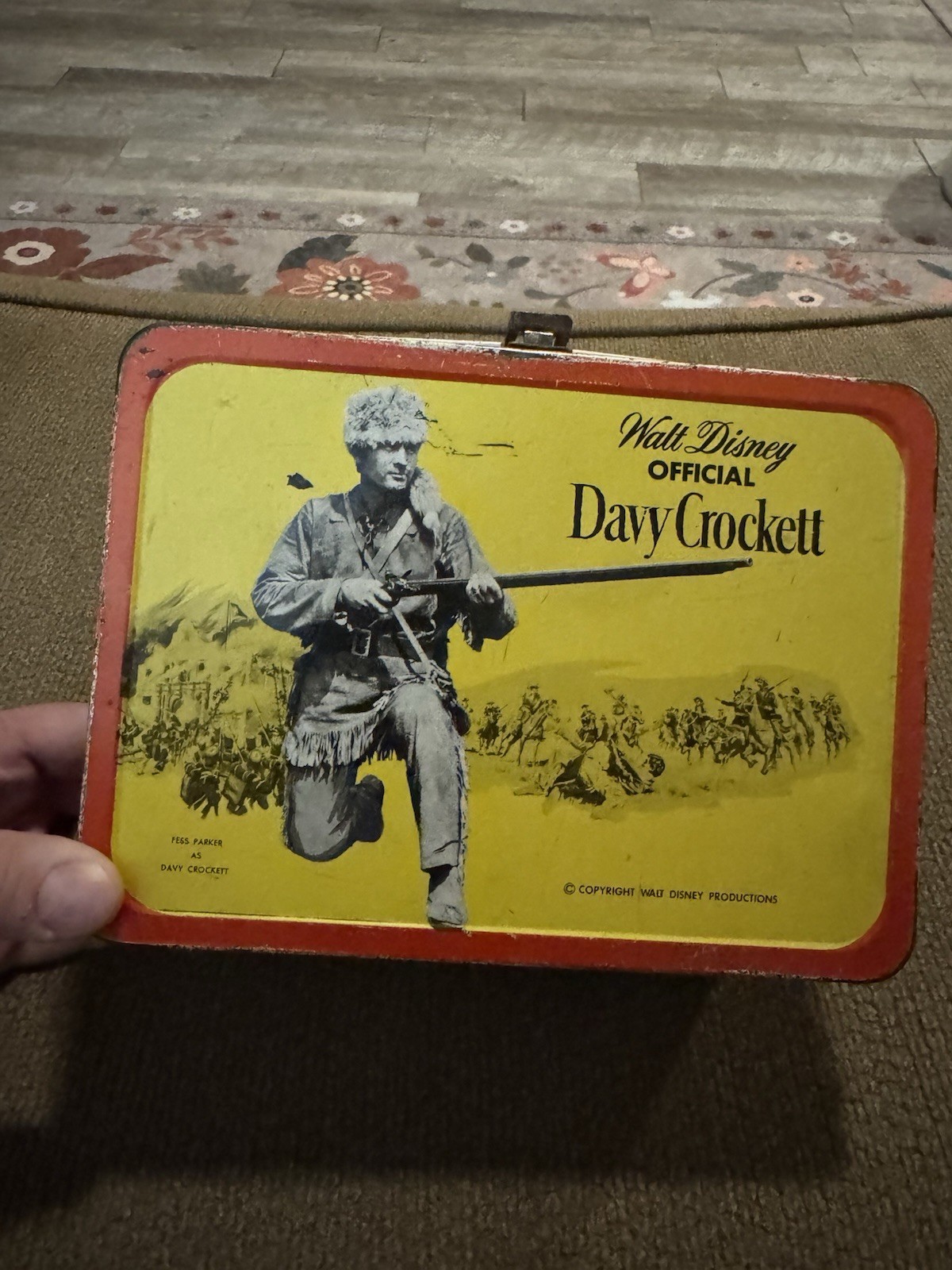 Rare 1955 Walt Disney Davey Crockett by Fess Parker vintage lunchbox by Kruger Rare 1955 Walt Disney Davey Crockett by Fess Parker vintage lunchbox by Kruger