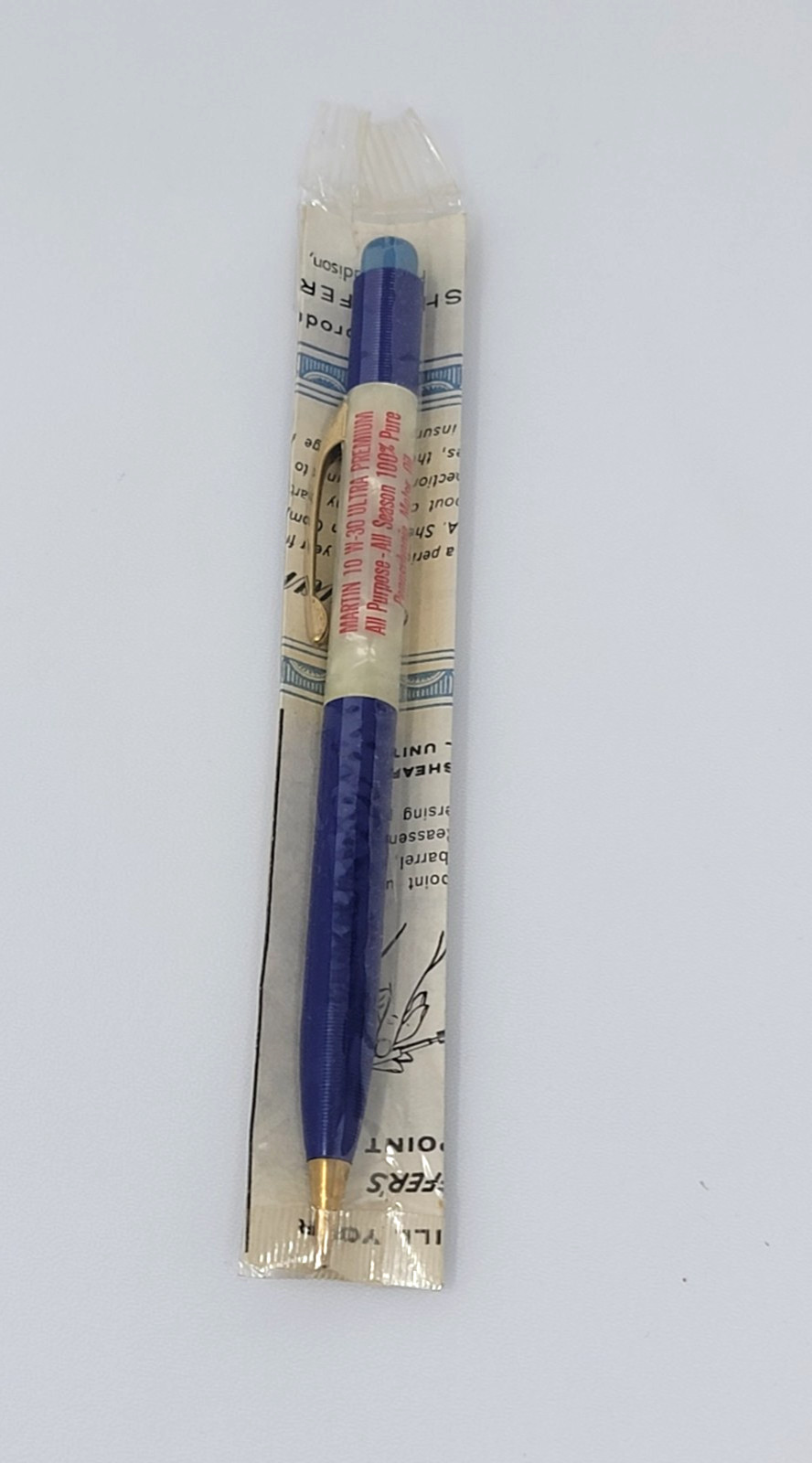 Vintage Sheaffer Pencil Pennsylvania Motor Oil Gold Blue Advertising 1956 NEW Vintage Sheaffer Pencil Pennsylvania Motor Oil Gold Blue Advertising 1956 NEW