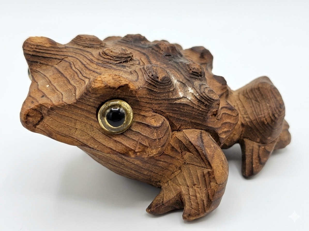 Rare Vintage Hand-Carved Sugi Cryptomeria Frog Toad Japan Unique Beautiful Wood Rare Vintage Hand-Carved Sugi Cryptomeria Frog Toad Japan Unique Beautiful Wood