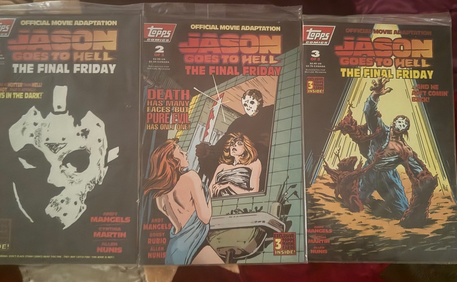 Jason Goes to Hell The Final Friday 13th 1993 Topps Comics Polybagged 1-3 Set Jason Goes to Hell The Final Friday 13th 1993 Topps Comics Polybagged 1-3 Set