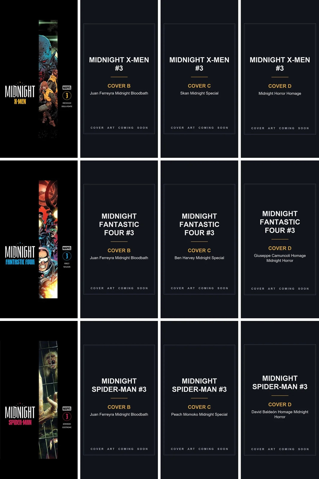 Marvel Midnight Universe #3 Complete 12-Cover Bundle 30% Off PREORDER 12/16 Marvel Midnight Universe #3 Complete 12-Cover Bundle 30% Off PREORDER 12/16