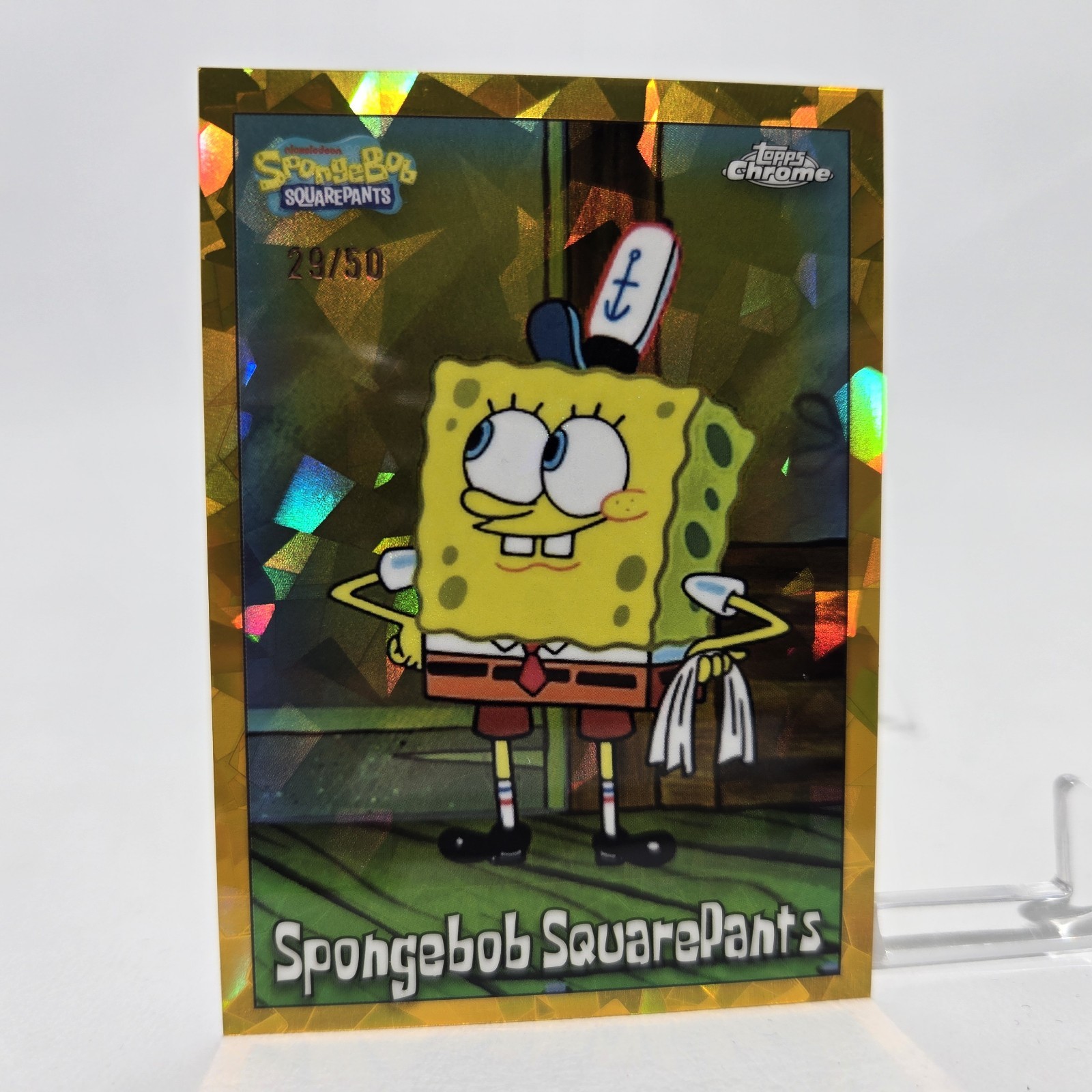 2025 Topps Chrome Sapphire Gold /50 SpongeBob SquarePants #25 Character Card 2025 Topps Chrome Sapphire Gold /50 SpongeBob SquarePants #25 Character Card