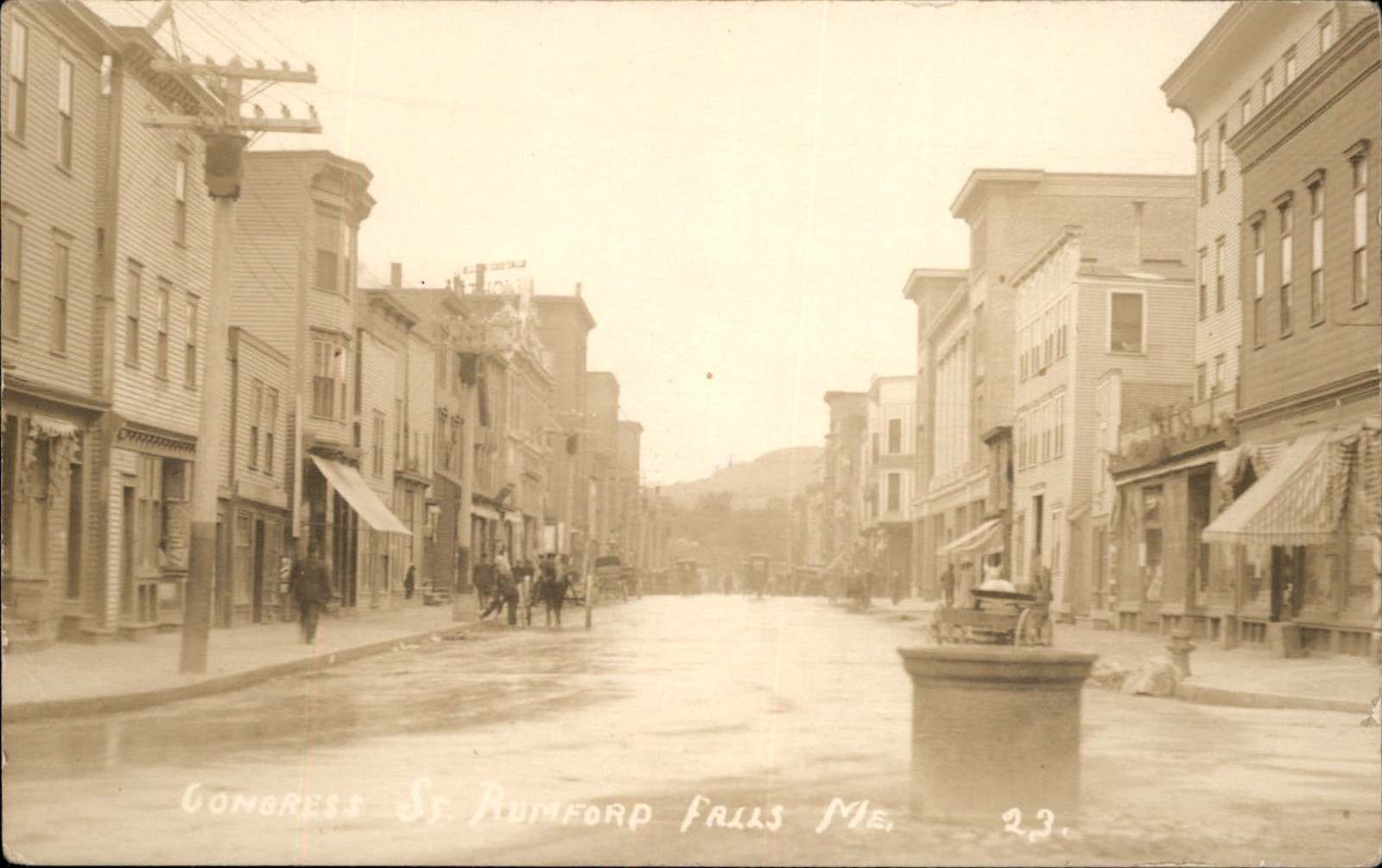 Rumford Falls ME Street Scene Congress St. c1910s Real Photo Vintage Postcard Rumford Falls ME Street Scene Congress St. c1910s Real Photo Vintage Postcard