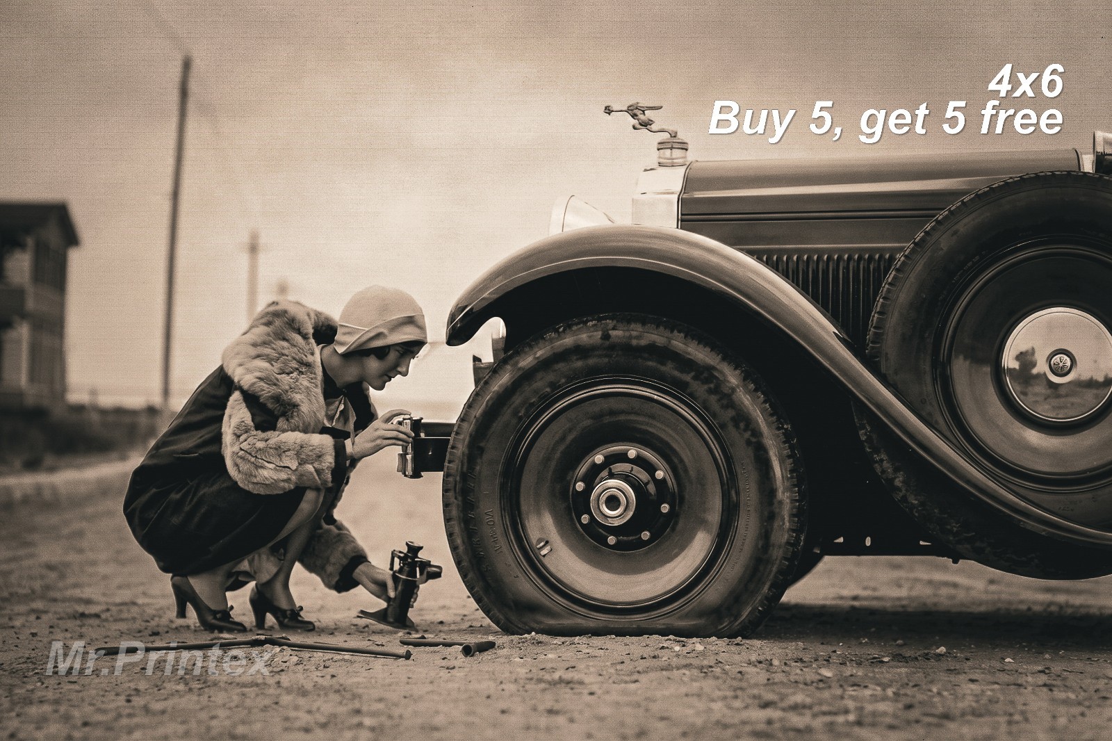 1920s Flapper Woman π Vintage Car - 4x6 Photo - Roaring Twenties Style 1920s Flapper Woman π Vintage Car - 4x6 Photo - Roaring Twenties Style