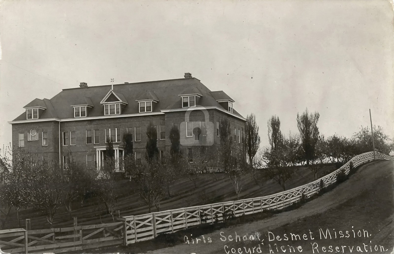 Indian school Desmet Mission Coeur d'Alene Idaho #2 RPPC Photo Postcard COPY Indian school Desmet Mission Coeur d'Alene Idaho #2 RPPC Photo Postcard COPY