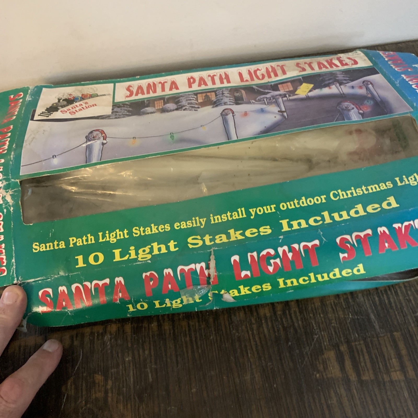 Vtg Kmart Santa's Station Sidewalk Path Light Stakes/ Light Strand Holders. New Vtg Kmart Santa's Station Sidewalk Path Light Stakes/ Light Strand Holders. New