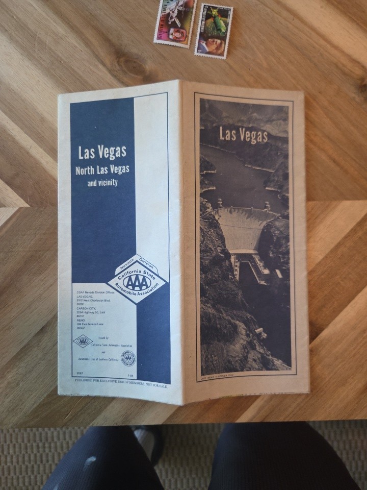 Vintage 1979 AAA Las Vegas Nevada City Street Travel Road Map