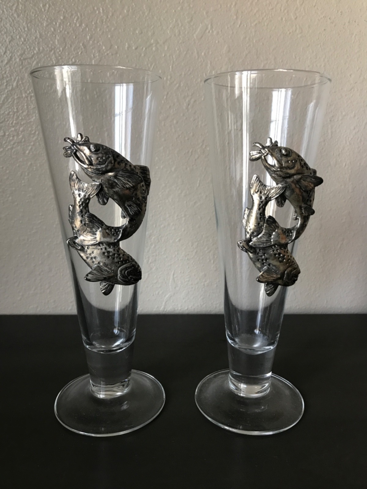 Arthur Court Metal Trout Fish Salmon Glasses Beer Barware stunning Arthur Court Metal Trout Fish Salmon Glasses Beer Barware stunning