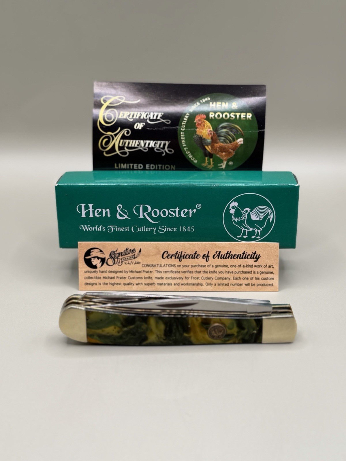 Hen & Rooster Michael Prater 312FRM Custom Trapper Black Gold YLW TAPE Hen & Rooster Michael Prater 312FRM Custom Trapper Black Gold YLW TAPE