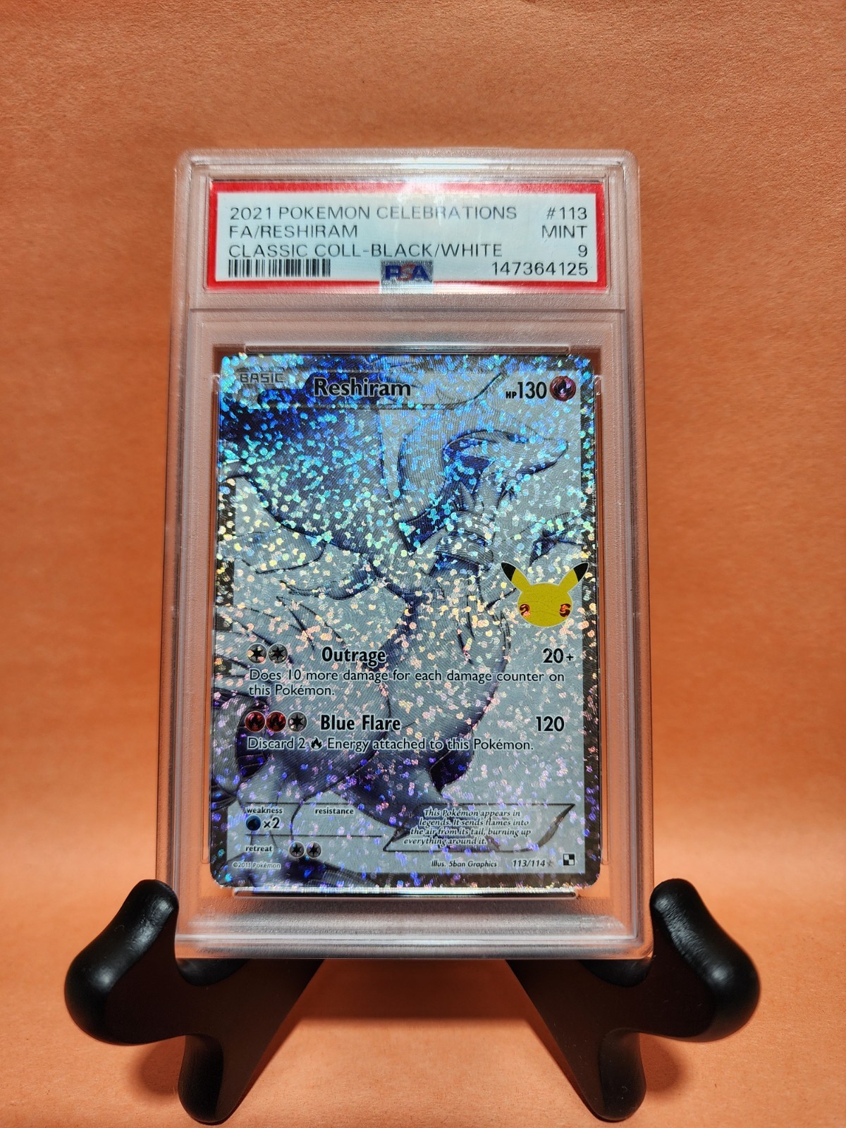 Pokemon 2021 Celebrations FA/Reshiram Holo Card #113/114 PSA 9 Mint Pokemon 2021 Celebrations FA/Reshiram Holo Card #113/114 PSA 9 Mint