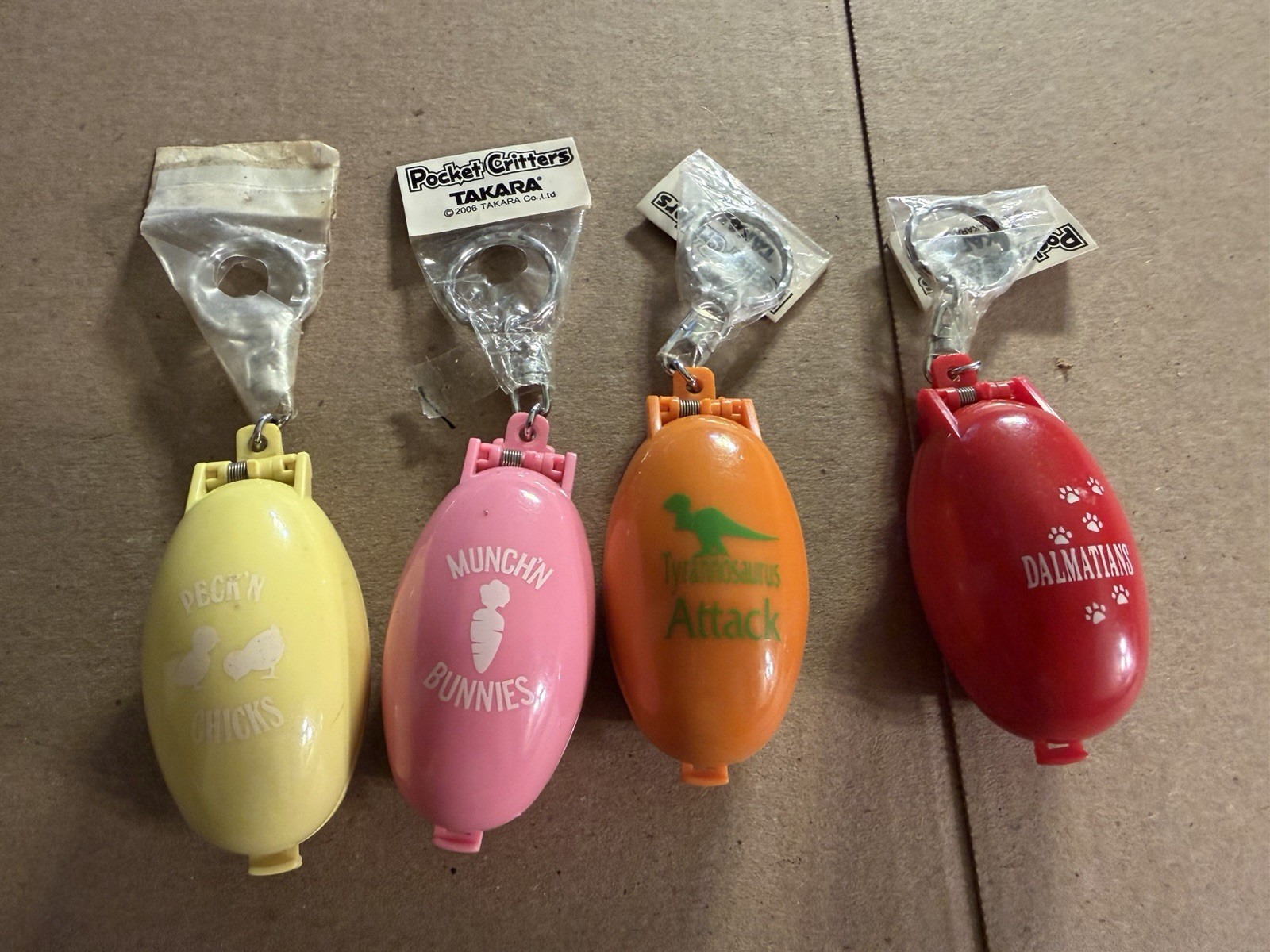 Vintage Takara Pocket Critters Keychain Lot Of 4 Chicks Bunnies Trex Dalmatians Vintage Takara Pocket Critters Keychain Lot Of 4 Chicks Bunnies Trex Dalmatians
