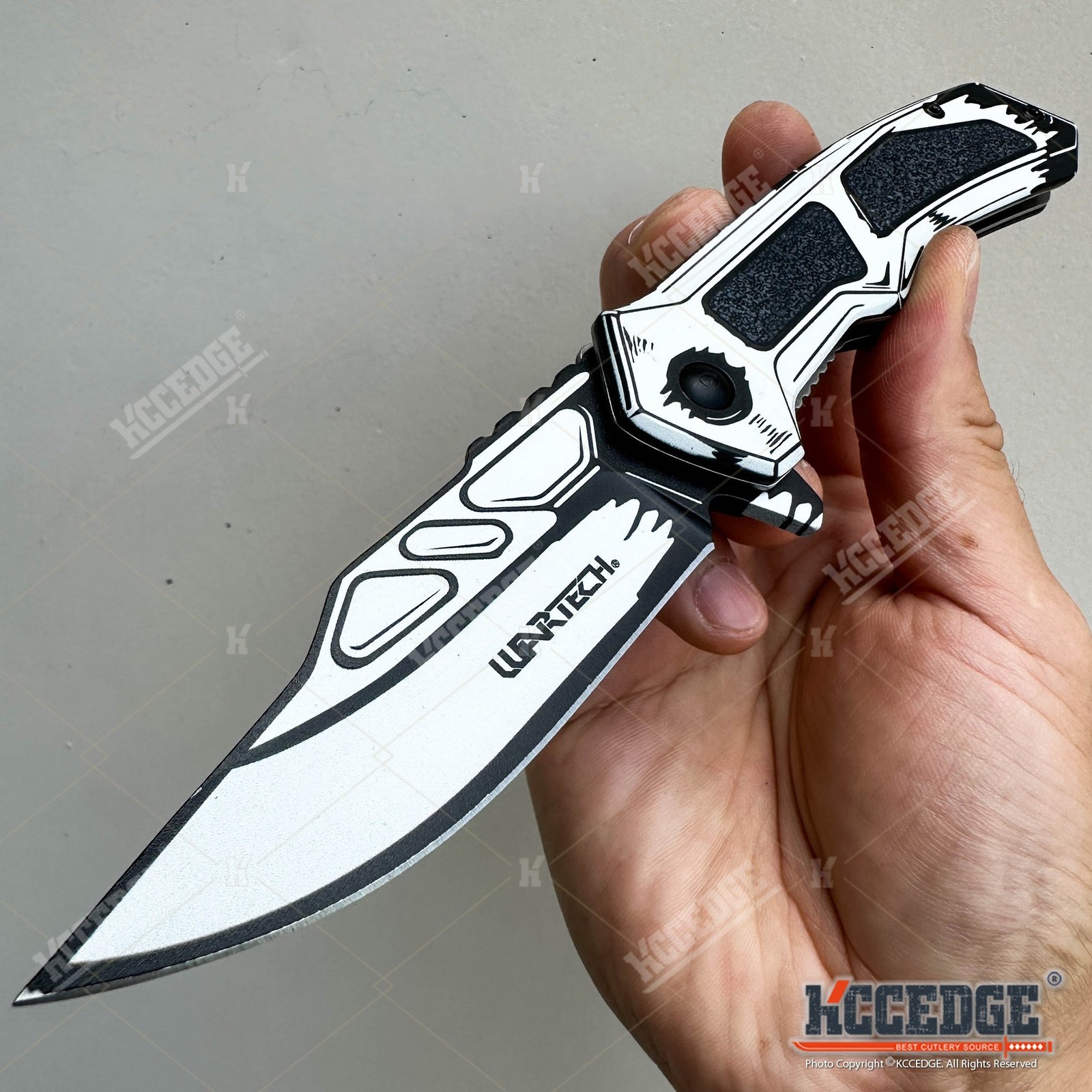 8" Cel-shaded Art Clip Point Pocket Knife Outdoorsman Hunting Camping Knife