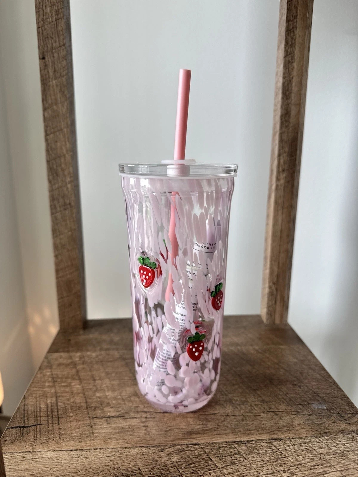 2026 STARBUCKS PINK DRINK STRAWBERRY GLASS TUMBLER 16 OZ WITH STRAW! 2026 STARBUCKS PINK DRINK STRAWBERRY GLASS TUMBLER 16 OZ WITH STRAW!