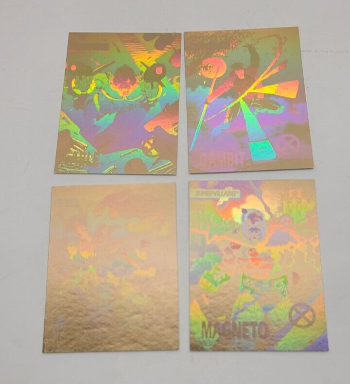 1992 Impel X-Men HOLOGRAMS 4 Cards Marvel Cable Gambit Magneto NM XH-2 - XH-4 1992 Impel X-Men HOLOGRAMS 4 Cards Marvel Cable Gambit Magneto NM XH-2 - XH-4
