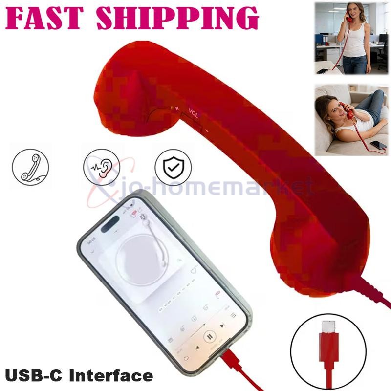2026 Retro Phone Handset, Type-C Wired Handsets Style Landline Handle Receiver 2026 Retro Phone Handset, Type-C Wired Handsets Style Landline Handle Receiver