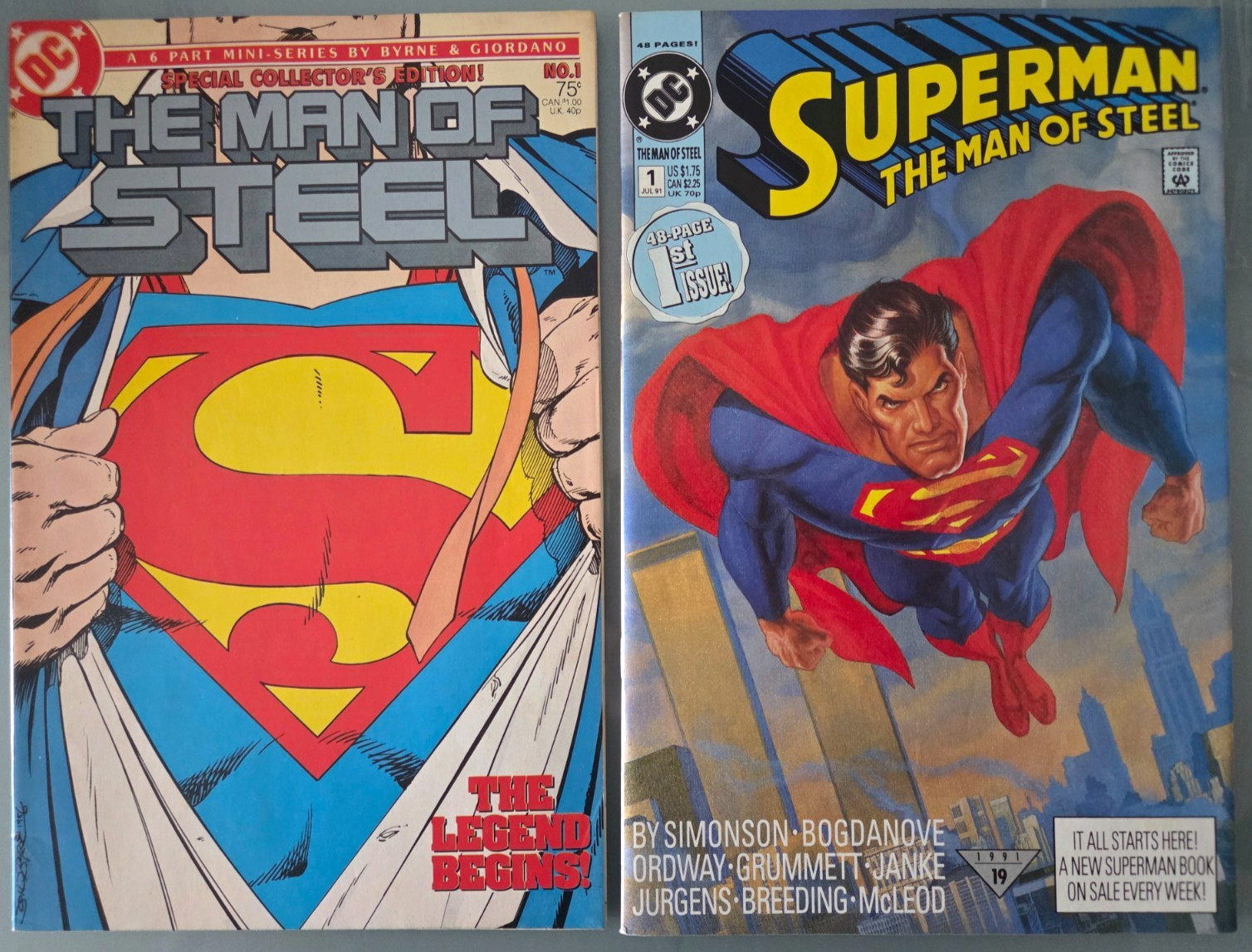 SUPERMAN THE MAN OF STEEL SET OF 39 (1991) DC COMICS DOOMSDAY LOBO BONUS #1