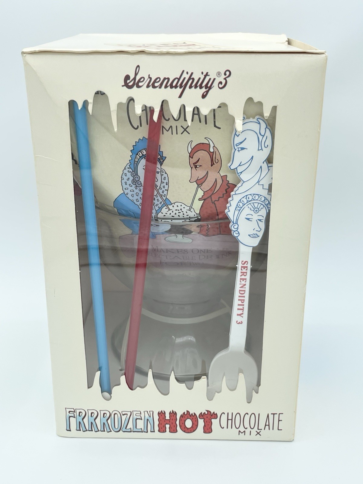 VINTAGE Serendipity 3 NYC Frozen Hot Chocolate Mix Kit Open Box 1997 VINTAGE Serendipity 3 NYC Frozen Hot Chocolate Mix Kit Open Box 1997