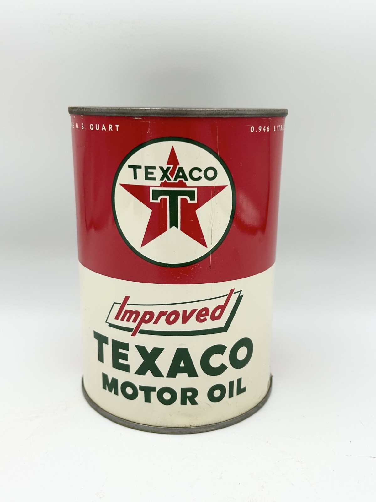 Vintage Texaco Motor Oil Can Gas Advertising Lithograph Tin One Quart Vintage Texaco Motor Oil Can Gas Advertising Lithograph Tin One Quart