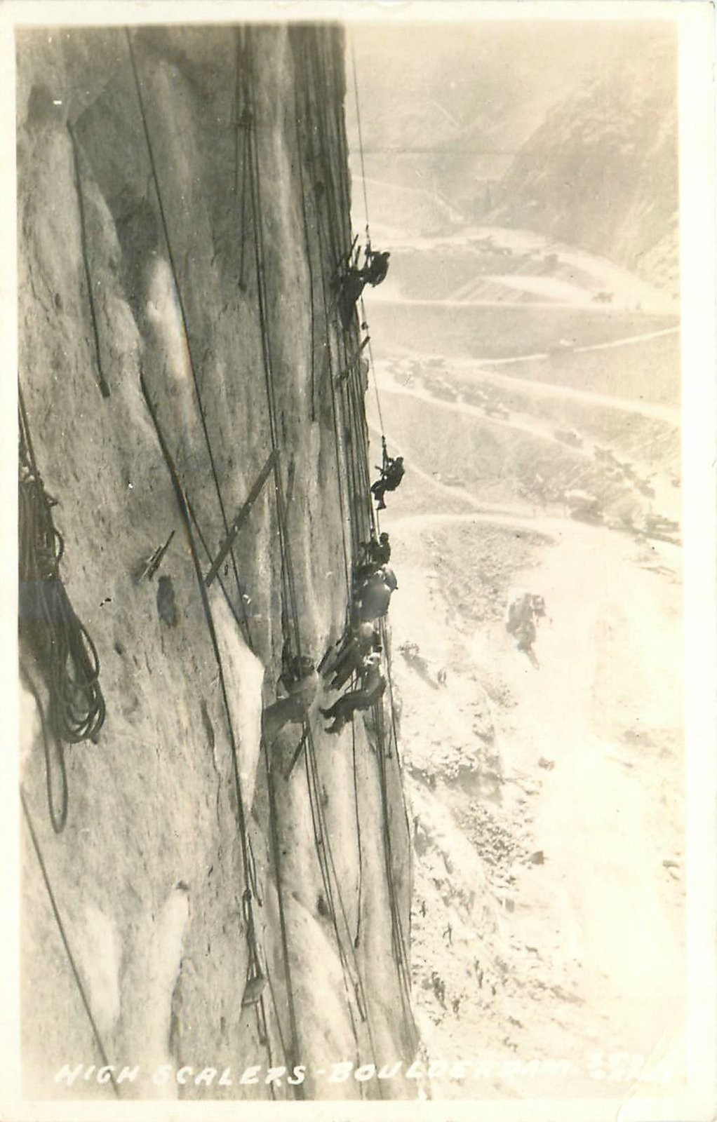 1930s Nevada Scalers Boulder Dam Construction RPPC Postcard 25-10355 1930s Nevada Scalers Boulder Dam Construction RPPC Postcard 25-10355