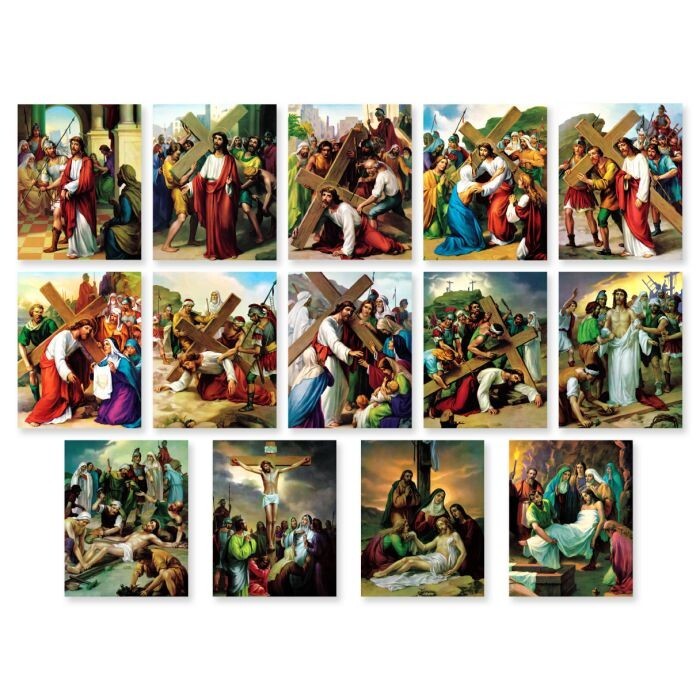 Stations of the Cross Poster Set, 8 x 10 Inches, 14 Individual Posters Included Stations of the Cross Poster Set, 8 x 10 Inches, 14 Individual Posters Included