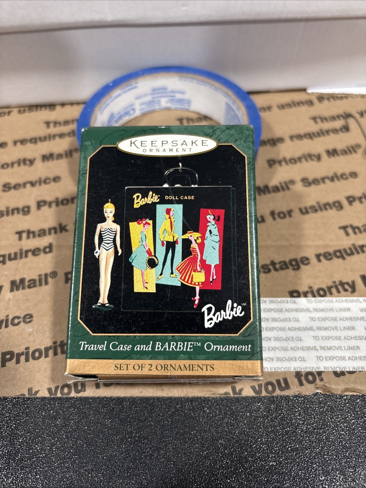 1999 Hallmark Keepsake Ornament Travel Case & Barbie Set of 2 Vintage New In Box 1999 Hallmark Keepsake Ornament Travel Case & Barbie Set of 2 Vintage New In Box
