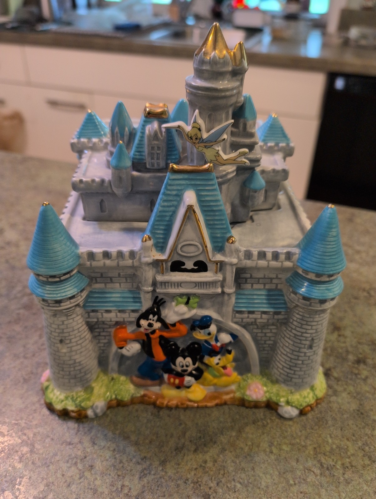 Vintage Ceramic Disney Cinderella Castle  & Characters Cookie Jar
