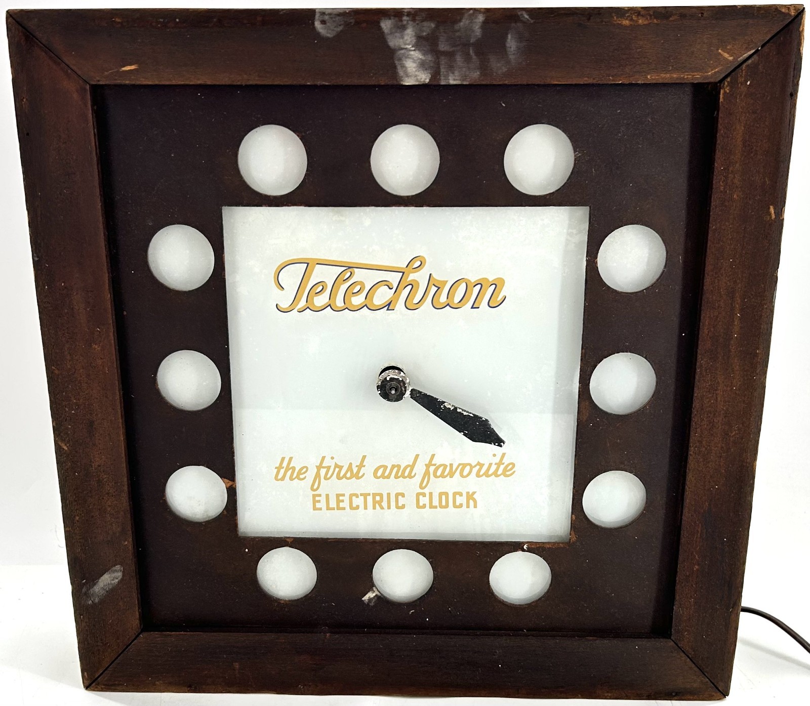 1940's Telechron Advertising The First and Favorite Electric Wall Clock - As Is 1940's Telechron Advertising The First and Favorite Electric Wall Clock - As Is