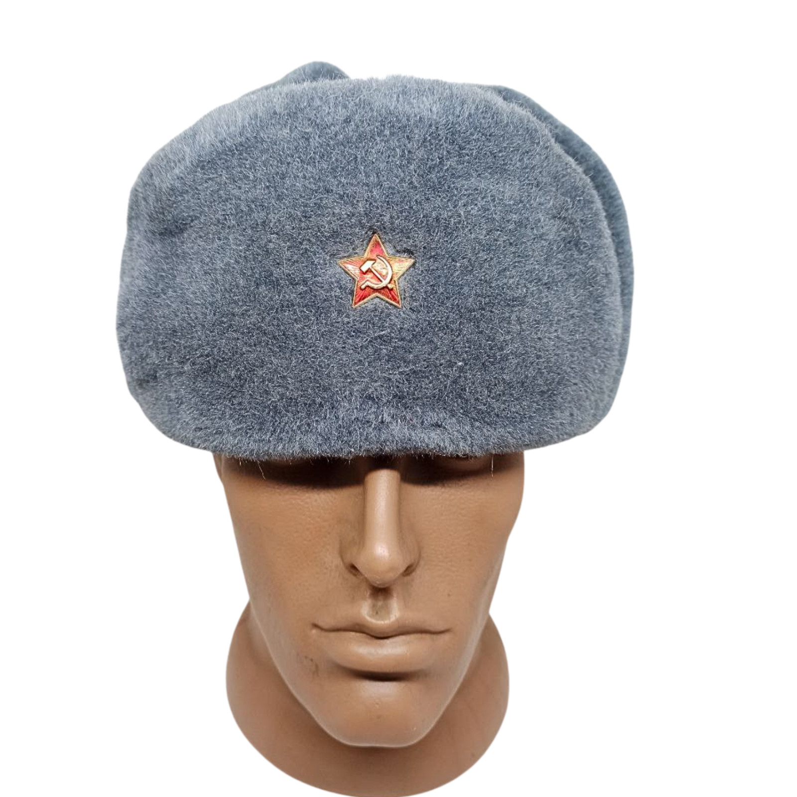 Soviet Russian Ushanka Winter Soldier Hat Cap Badge Military Uniform Size 56 Soviet Russian Ushanka Winter Soldier Hat Cap Badge Military Uniform Size 56