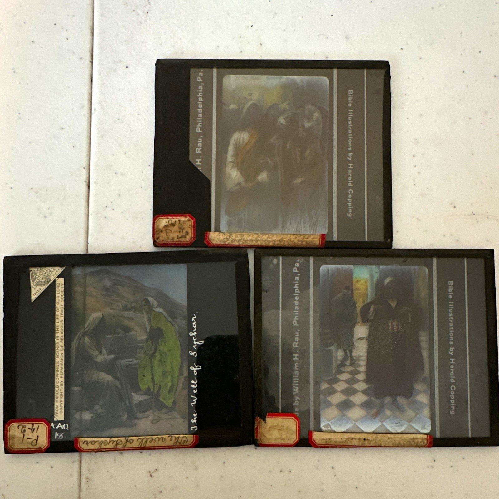 Harold Copping Lot of 3 Magic Lantern Glass Slides Bible Jesus Harold Copping Lot of 3 Magic Lantern Glass Slides Bible Jesus