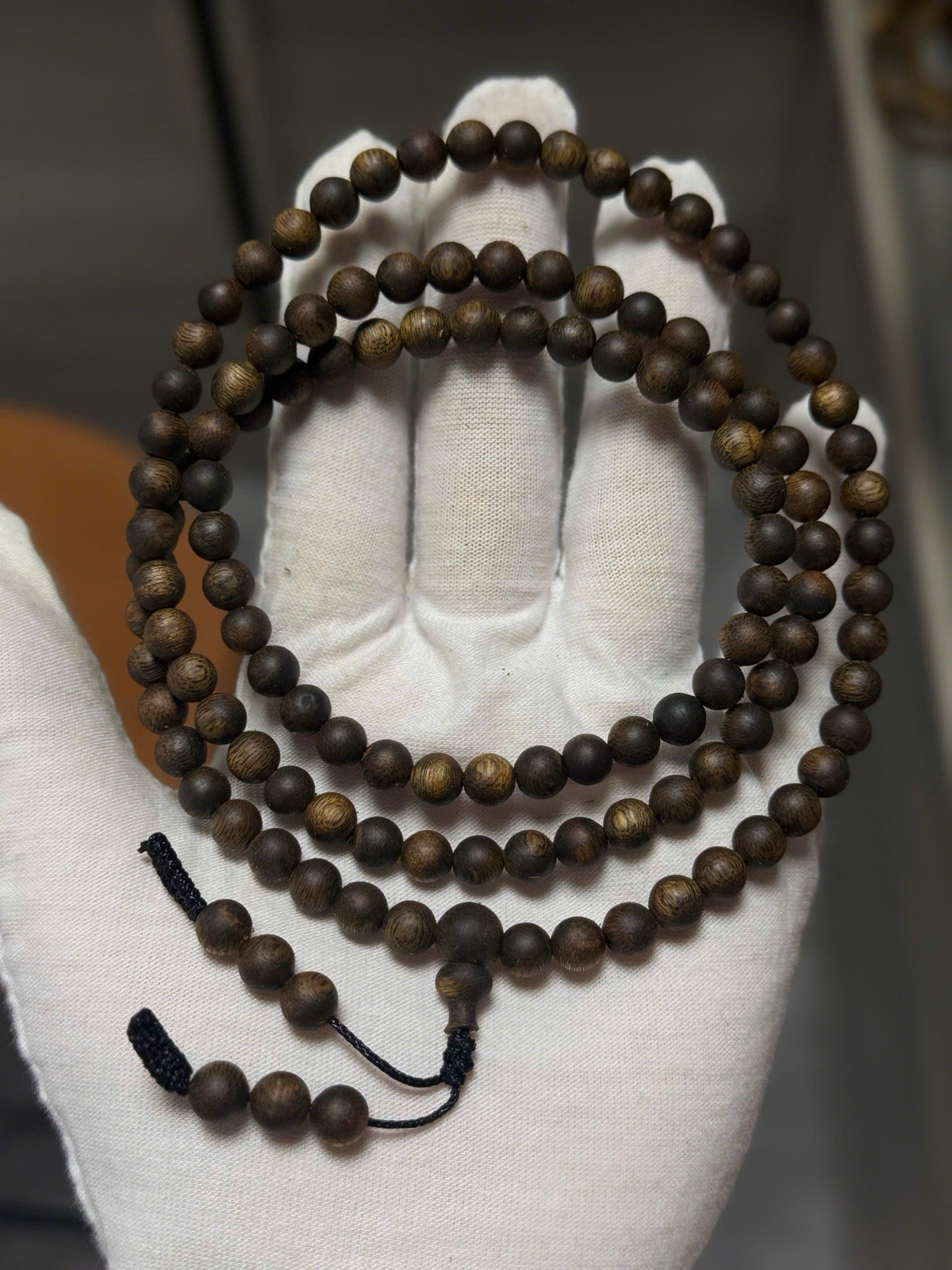 Natural Agarwood Bracelet 108 Beads, 6mm Mala Kynam Agarwood, Strong Scents