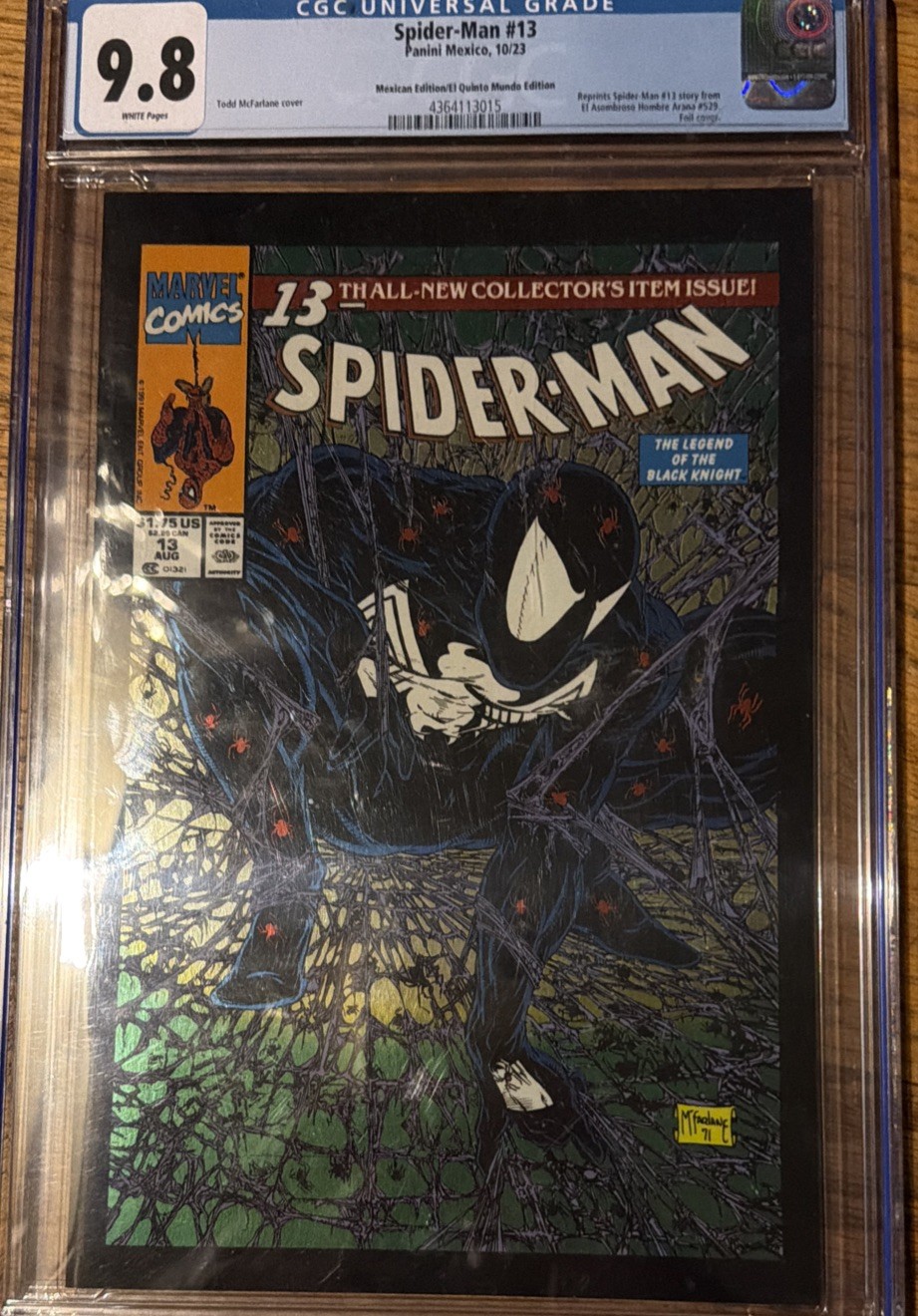 Spider-Man #13 CGC 9.8 Todd McFarlane Black Suit Panini Mexico 2023 Variant Spider-Man #13 CGC 9.8 Todd McFarlane Black Suit Panini Mexico 2023 Variant