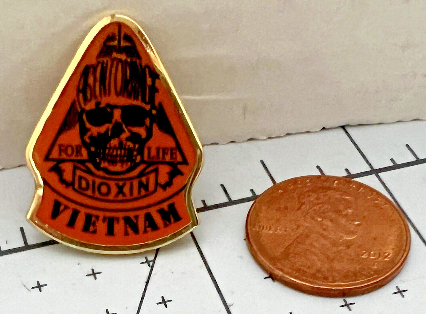 Vietnam Veteran Agent Orange Hat Pin / Lapel Pin, Dioxin for Life