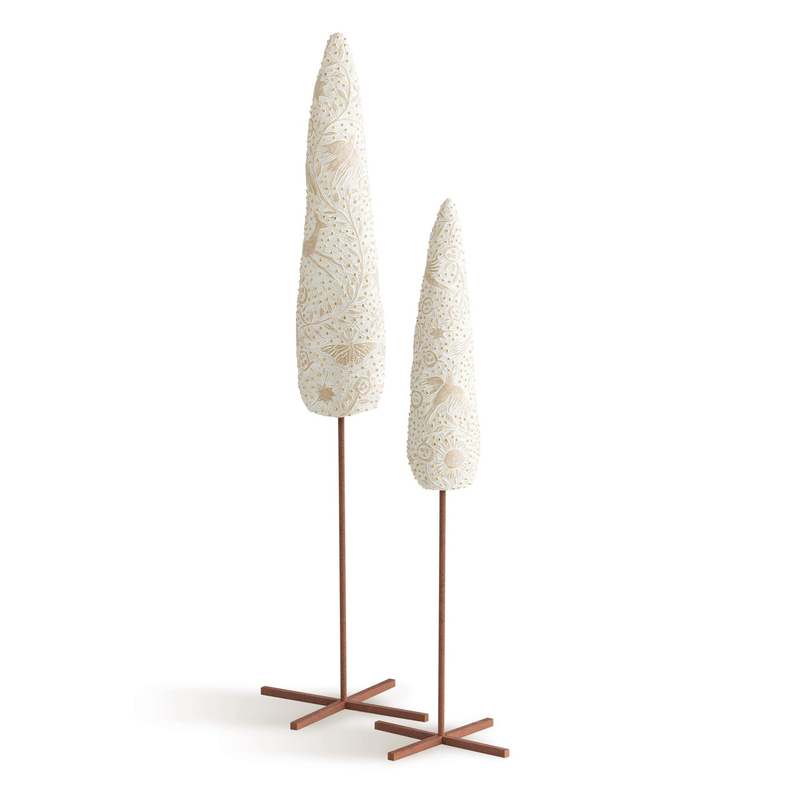 Willow Tree Cypress Trees Sculpture Set Tall and Short Hand Painted Resin 16.5 h Willow Tree Cypress Trees Sculpture Set Tall and Short Hand Painted Resin 16.5 h