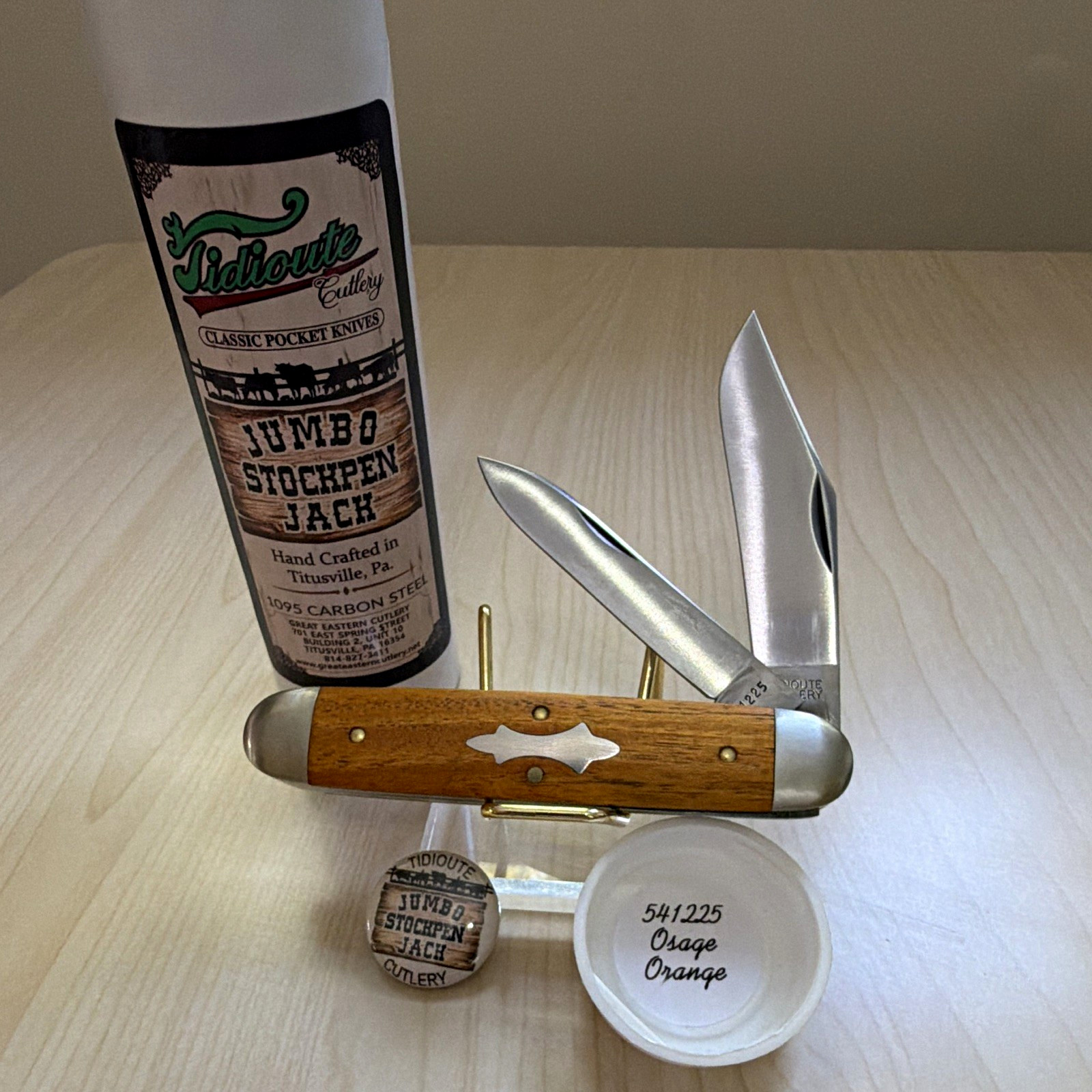 NEW GEC #541225 Osage Orange Great Eastern Cutlery Jumbo Stockpen Jack Knife NEW GEC #541225 Osage Orange Great Eastern Cutlery Jumbo Stockpen Jack Knife