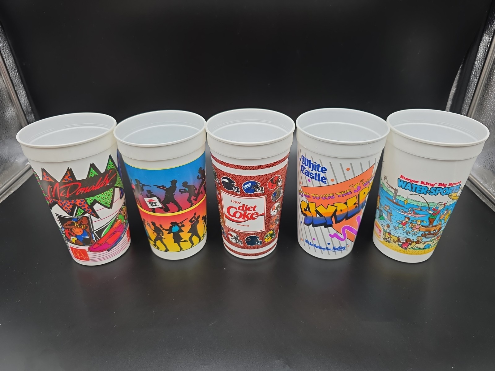 Vintage Lot Of 5 90's Promotional Cups Pizza Hut McDonald's Burger King White... Vintage Lot Of 5 90's Promotional Cups Pizza Hut McDonald's Burger King White...