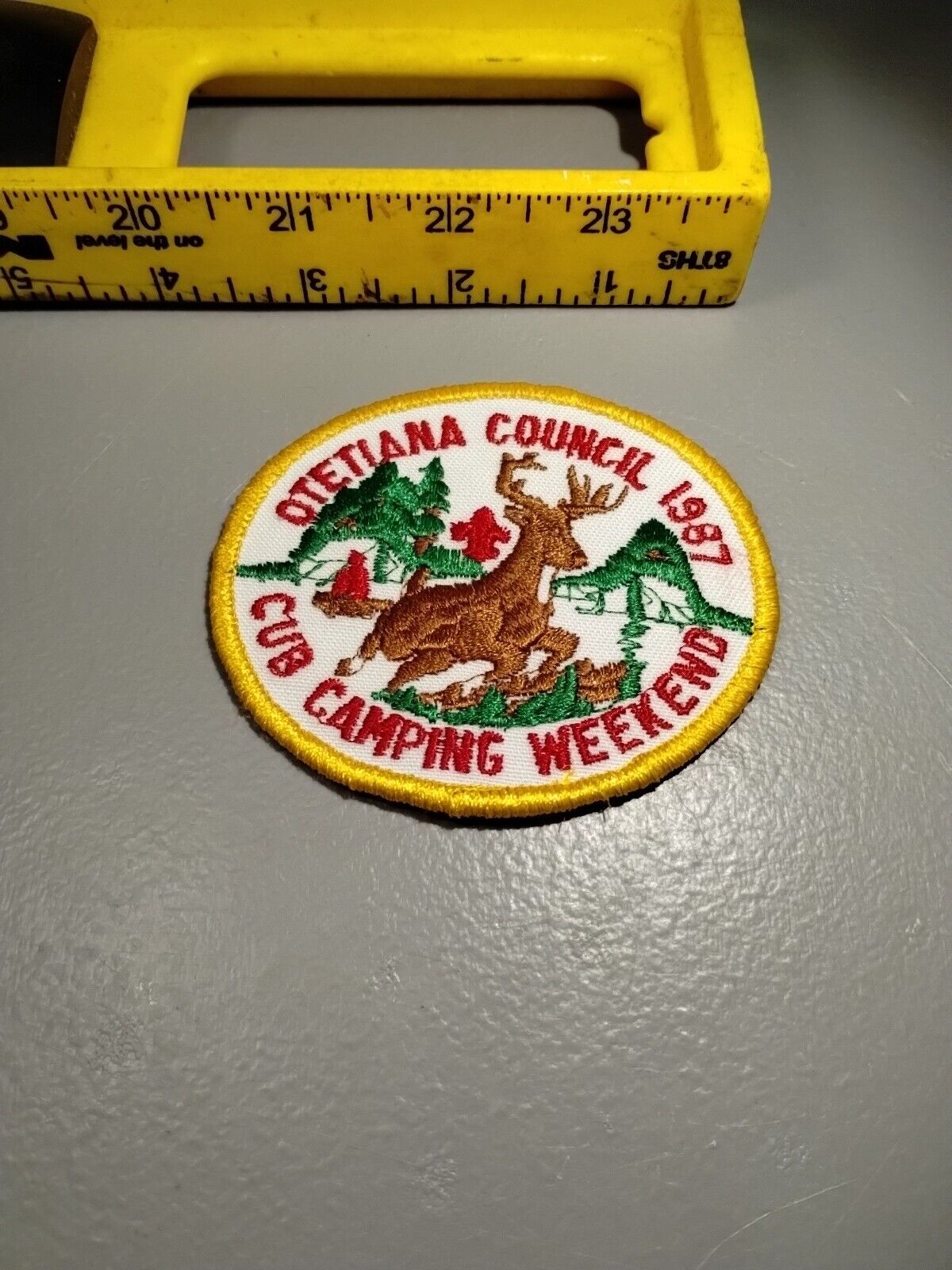 Vintage 1987 Otetiana Council Cub Camping Weekend Patch VG+ (A4)