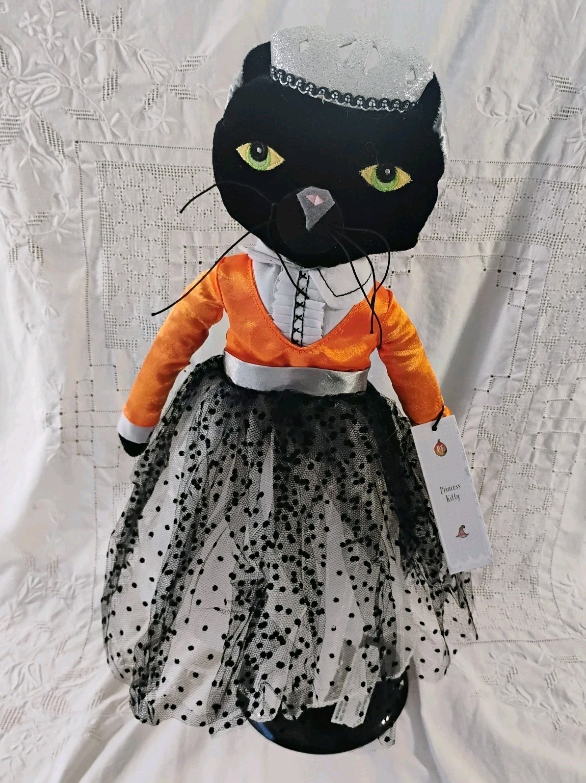 Pier 1 Imports Halloween Princess Kitty Doll 17" Decoration Retired One HTF Rare