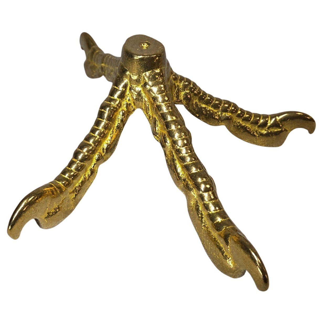 VINTAGE SOLID BRASS TURKEY FOOT LAMP PART, 12.5" PAPER WEIGHT