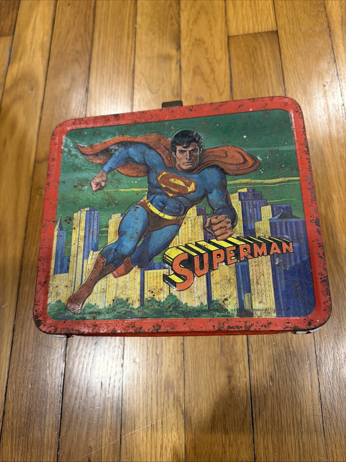 Vintage 1978 Aladdin Industries Superman Metal Lunch Box No Thermos